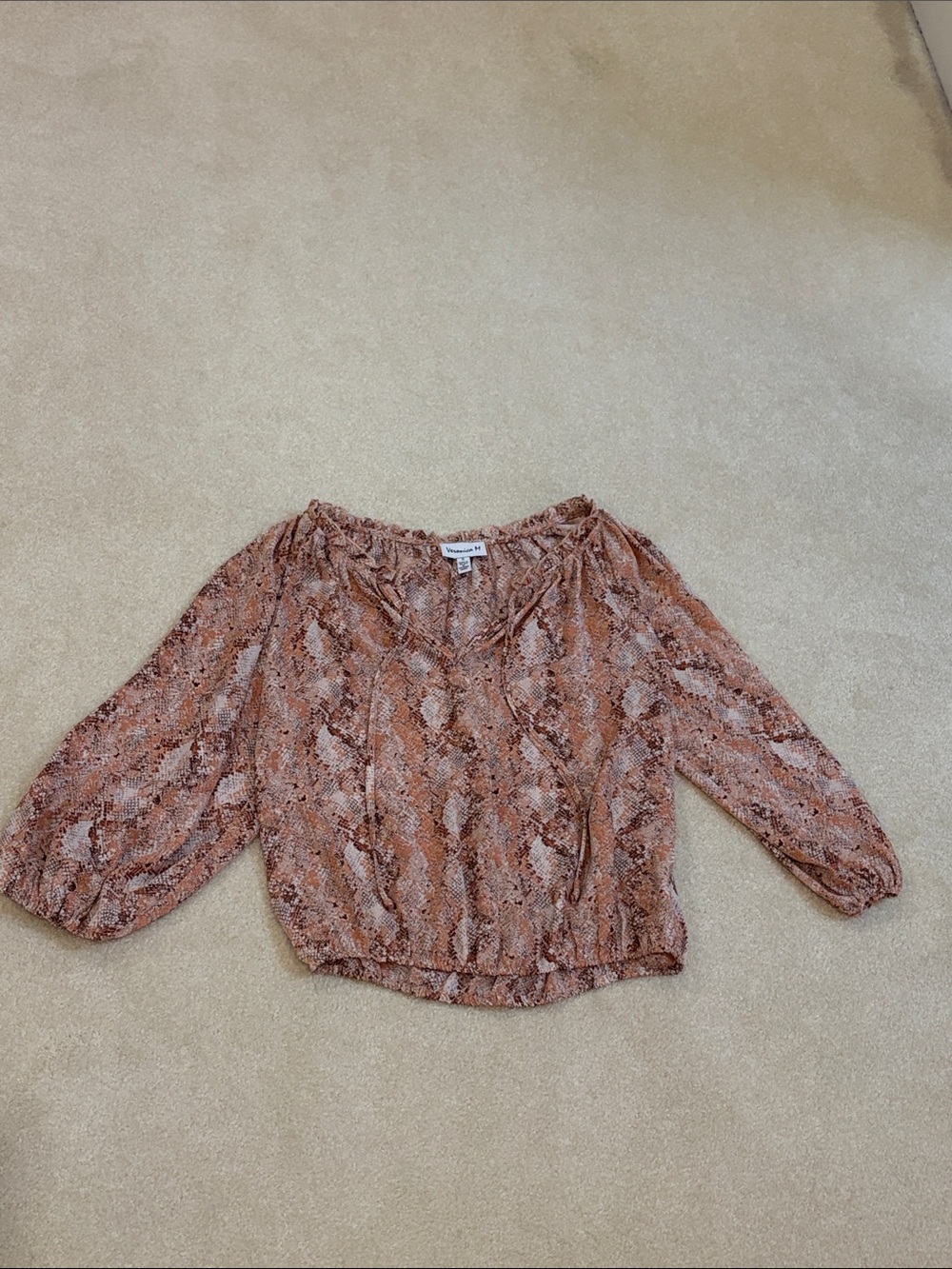 Veronica M Rust Snake-Print Top